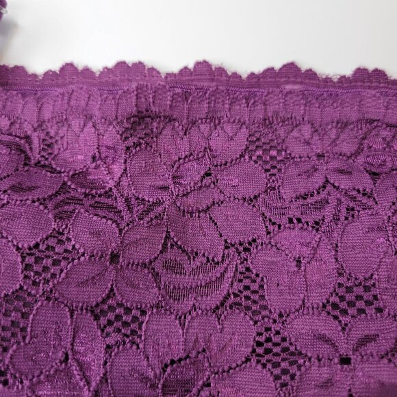 Sexy Purple Bralette Crop Top Lace Bandeau Adjustable Straps Removable Pad - NEW - Picture 8 of 12